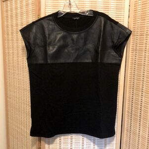 Aakasha black faux leather top